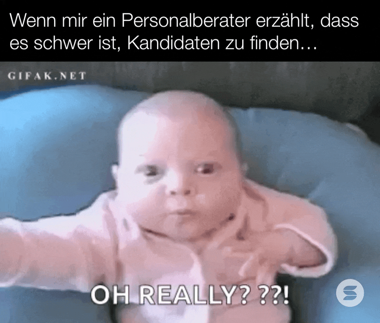 Baby liegend, Meme bearbeitet